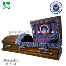 solid wood casket with handles